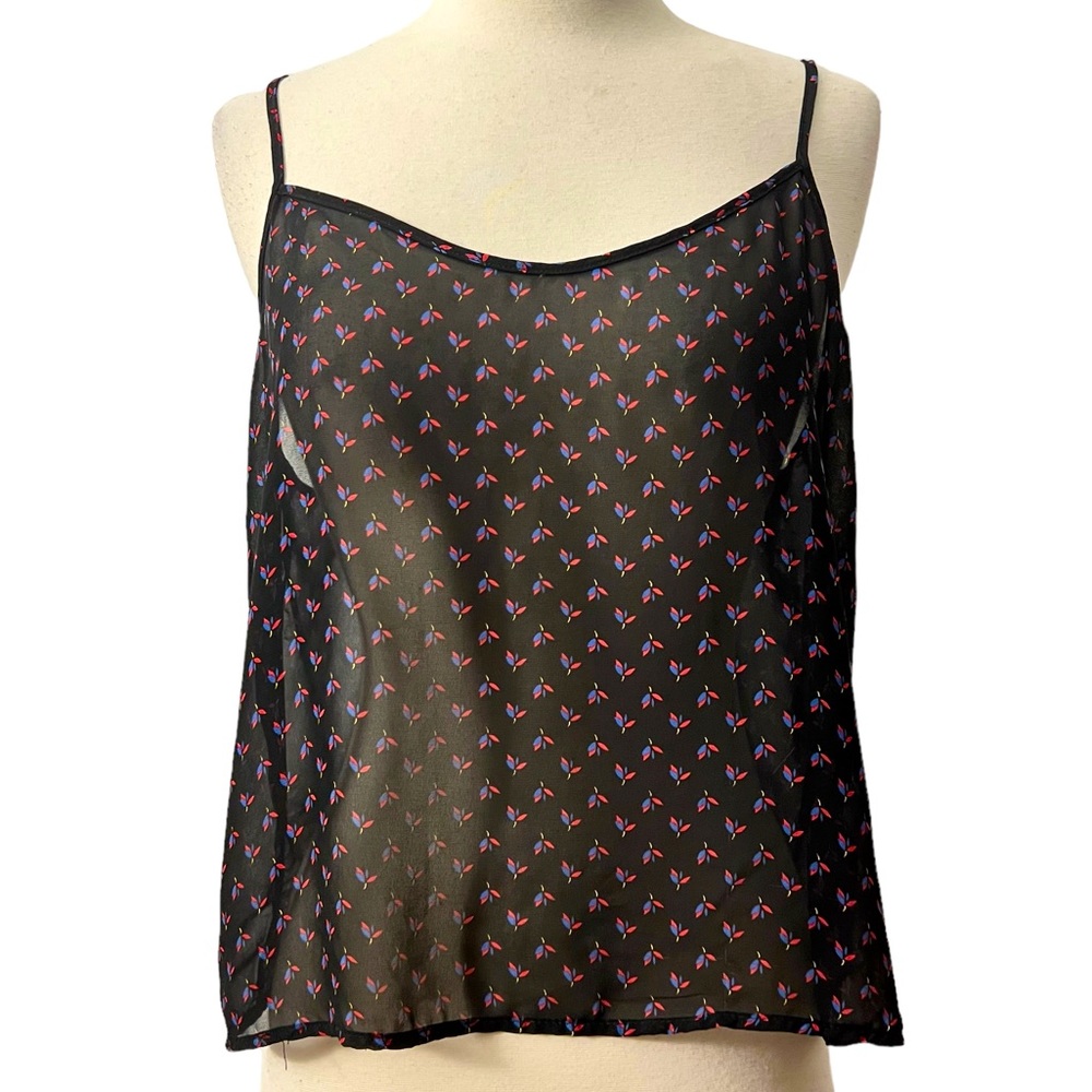 American‎ Apparel Sheer Chiffon Black Camisole, Circa 2010, Size Medium
